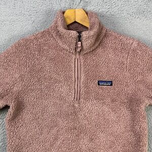 Patagonia Los Gatos Women High Pile Sherpa Fleece Jacket Medium Pink Quarter Zip